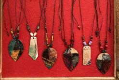 pendants hanging on display